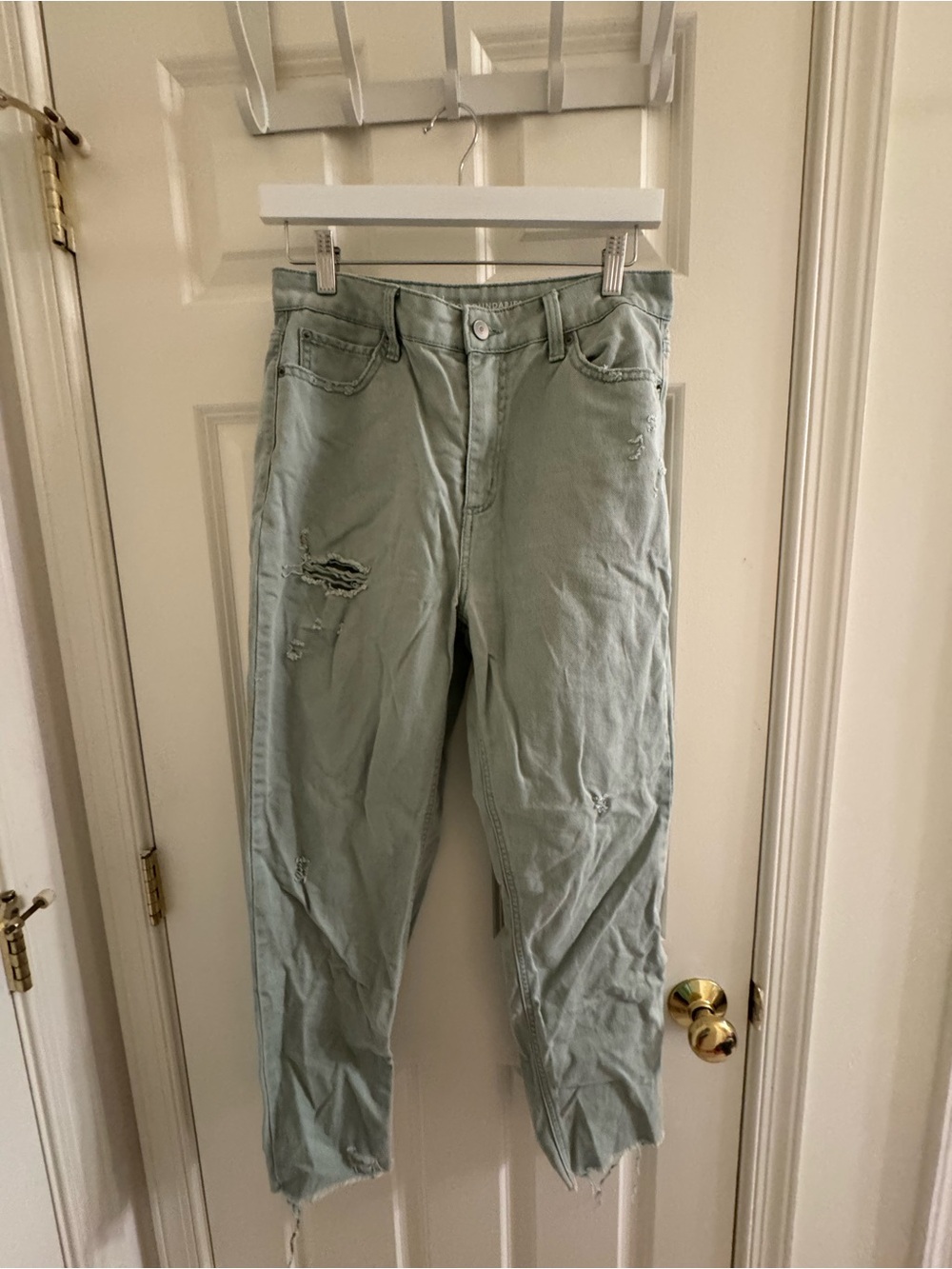 Women's Straight Leg Jeans in Sage Green